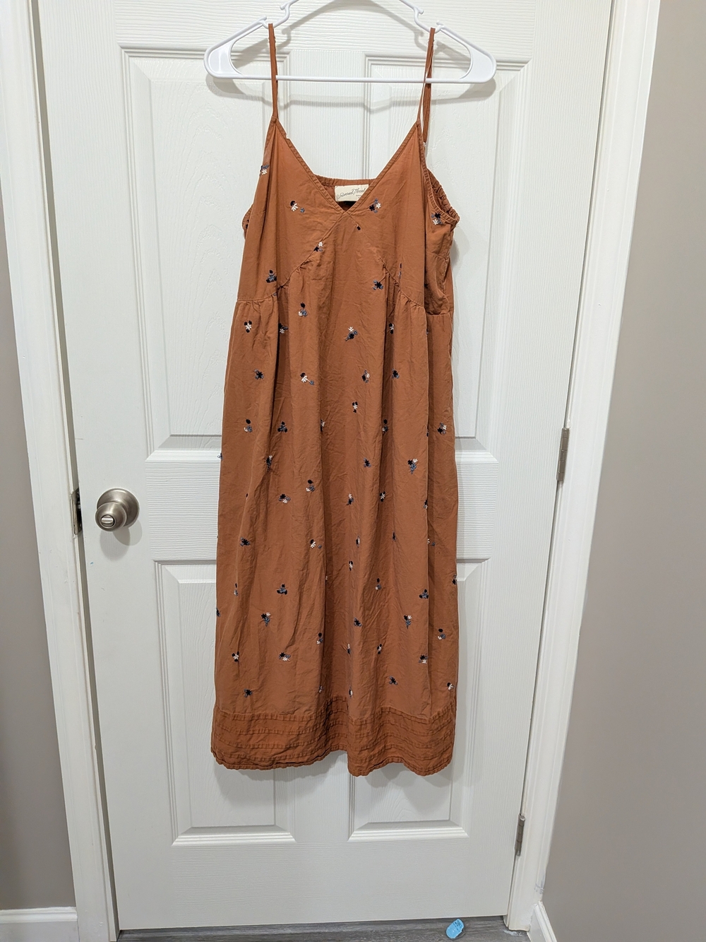Universal Thread Rust-Brown Embroidered Spaghetti Strap Maxi Dress - Picture 5 of 5